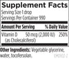 Nutrition Label for D3-Emulsified Vitamin D Drops